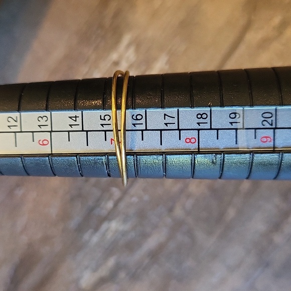 Gold Tone Iridescent Bead Wire Wrapped Ring, Size 7 - Picture 11 of 11